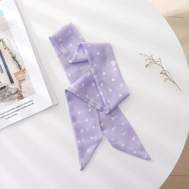 Хустинка-стрічка твіллі для волосся на шию на руку на сумку Honey Fashion Accessories фіолетовий (12-348/1) - Фото 1 Хустинка-стрічка твіллі для волосся на шию на руку на сумку Honey Fashion Accessories фіолетовий (12-348/1) - зображення 1