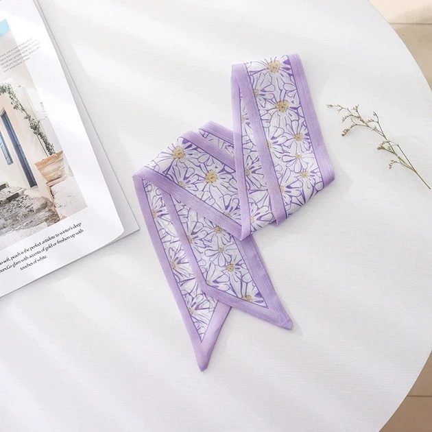 Хустинка-стрічка твіллі для волосся на шию на руку на сумку Honey Fashion Accessories фіолетовий (12-348/4) - Фото 1 Хустинка-стрічка твіллі для волосся на шию на руку на сумку Honey Fashion Accessories фіолетовий (12-348/4) - зображення 1