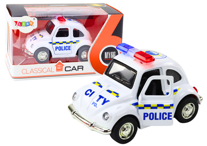 Поліцейський автомобіль Lean Toys класичний з приводом зі світловими та звуковими сигналами 1:38 Білий (20664) (5905991029526) - зображення 2