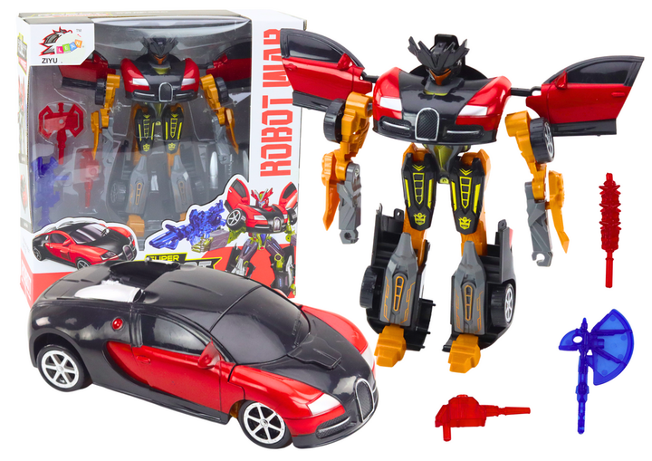 Auto-robot Lean Toys 2 w 1 z akcesoriami i z zestawem 3 sztuk broni Czerwony (18778) (5905991022794) - obraz 2