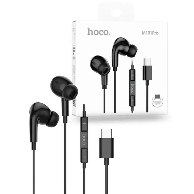 Навушники дротові HOCO M101 Pro Crystal (Type-C) Black - Фото 4 Навушники дротові HOCO M101 Pro Crystal (Type-C) Black - зображення 4