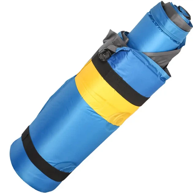 Автомобільний самонадувний матрац Lesko DZ-1 Blue + Yellow, двомісний, з подушкою, чохлом, 1800×1300 мм 7659-57317 - зображення 4
