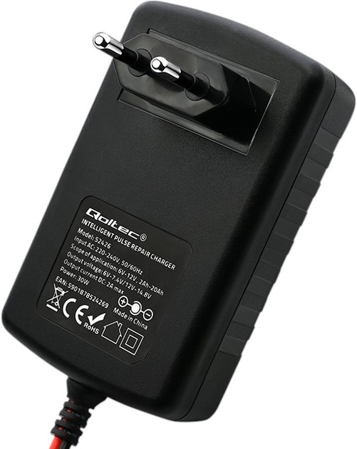 Automatyczna ładowarka Qoltec 6V/12V 2A do akumulatora AGM/GEL/STD (5901878524269) - obraz 3