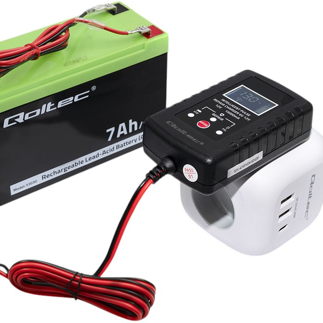 Automatyczna ładowarka Qoltec 6V/12V 2A do akumulatora AGM/GEL/STD (5901878524269) - obraz 6