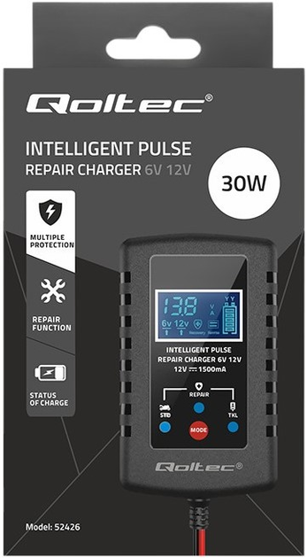 Automatyczna ładowarka Qoltec 6V/12V 2A do akumulatora AGM/GEL/STD (5901878524269) - obraz 8
