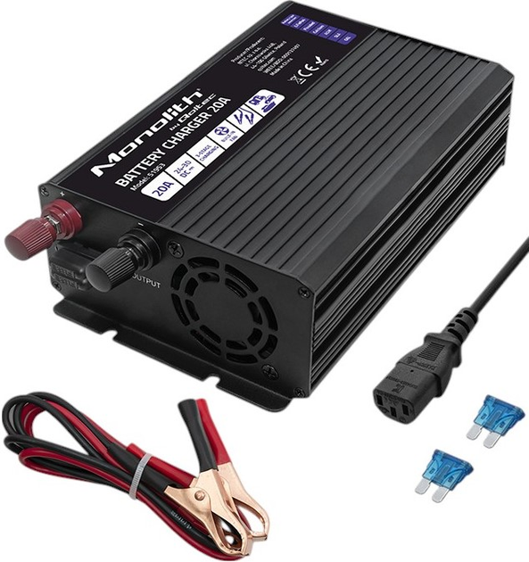 Inteligentna ładowarka Qoltec Monolith 24V 20A do akumulatora LiFePO4/AGM/GEL/SLA (5901878519531) - obraz 6
