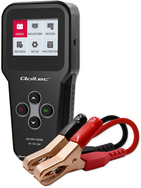 Цифровий тестер акумулятора Qoltec 3-in-1 з LCD дисплеєм 6V 12V 24V 10Ah-200Ah (5901878524894) - зображення 2