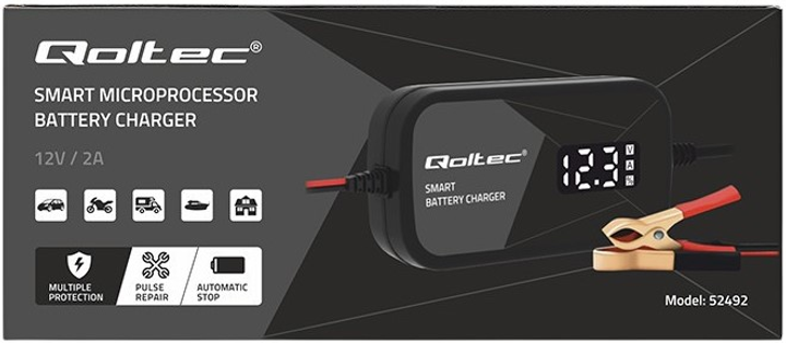 Inteligentna mikroprocesorowa ładowarka Qoltec 12V 2A LCD (5901878524924) - obraz 6