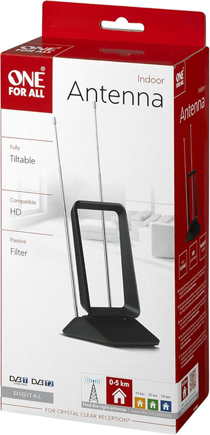 ТВ-антена One For All SV9405 DVB-T2 Passive TV Indoor HD (8716184068010) - зображення 3