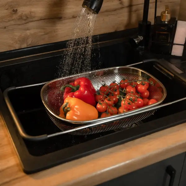 Друшляк-сито на раковину для миття продуктів 34*23,5*9 см(HP-19-17)(WB) - изображение 2
