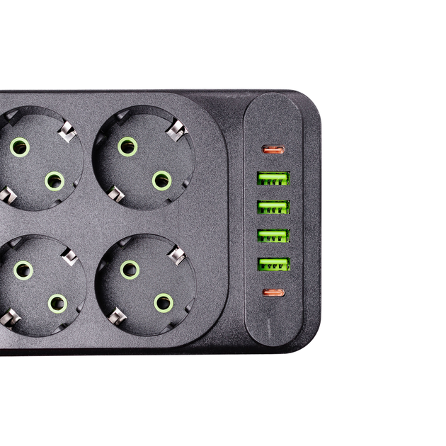 Сетевой фильтр удлинитель Yiwu F33U на 6 розеток 4 USB 2 Type-C и кнопкой выключения 5 м - изображение 5