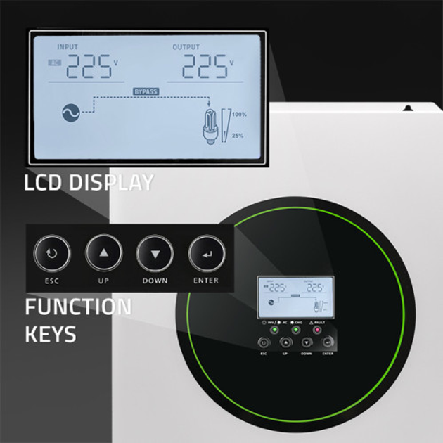 Гібридний інвертор Qoltec 6.2 kW 120A 48V MPPT BMS Sinus Wi-Fi option (5901878538662) - зображення 8