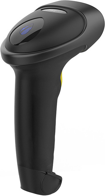 Skaner kodów kreskowych Qoltec Wireless Laser 1D 2D USB Bluetooth Black-Yellow (5901878508801) - obraz 3
