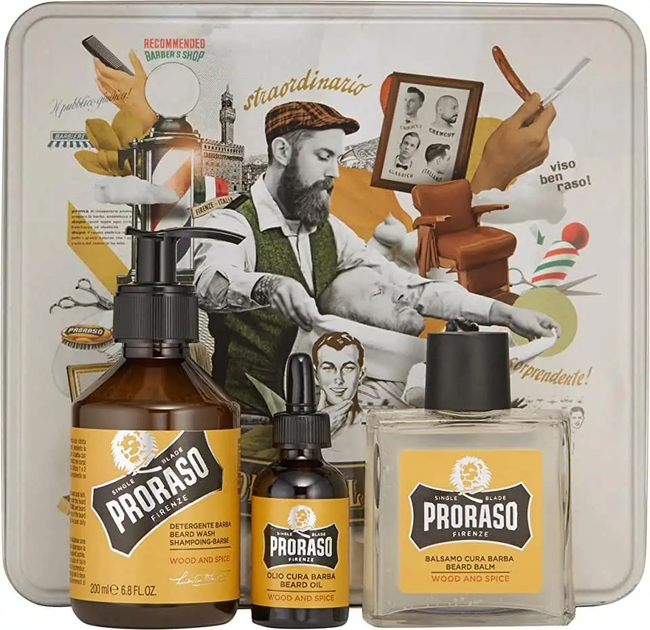 Подарунковий набір для догляду за бородою Proraso Wood And Spice Шампунь 200 мл + Бальзам 100 мл + Олія 30 мл (8004395006908) - зображення 3