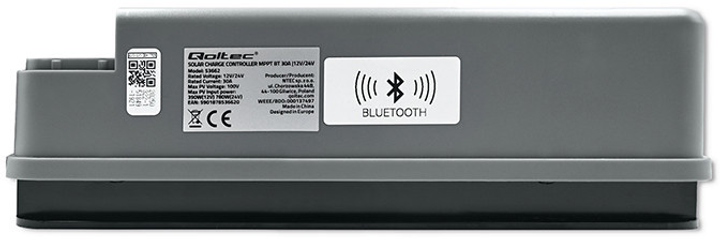 Контролер сонячної панелі Qoltec 30А 12/24В (5901878536620) - зображення 4