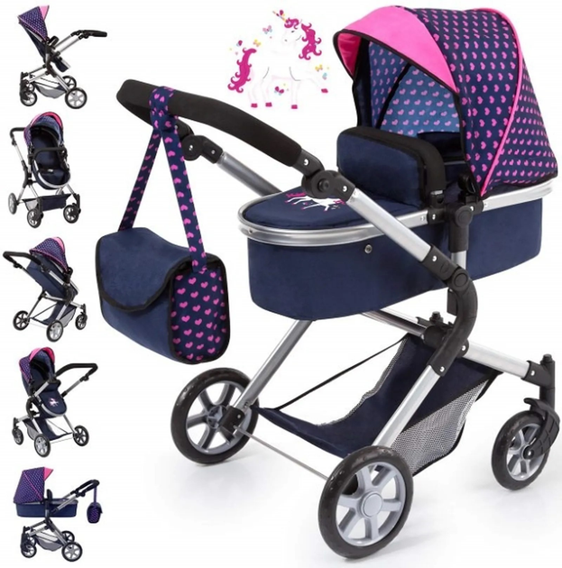 Wózek dla lalki Bayer Design City Neo 18154AA Granatowo-różowy (4003336181548) - obraz 10