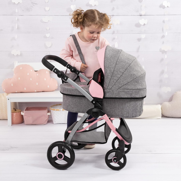 Wózek dla lalki Bayer Design City Max 17533AA Szaro-różowy (4003336175332) - obraz 8