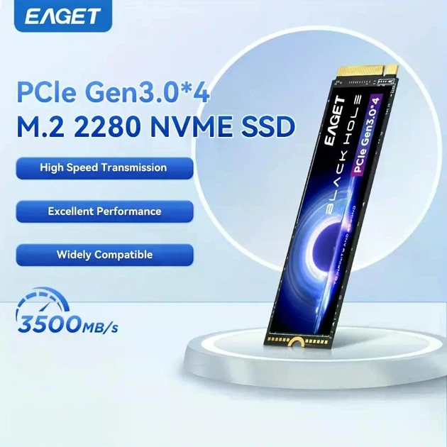 SSD диск Eaget SP3000 512GB M.2 2280 NVMe PCIe 3.0 x4, кэш SLC 3D