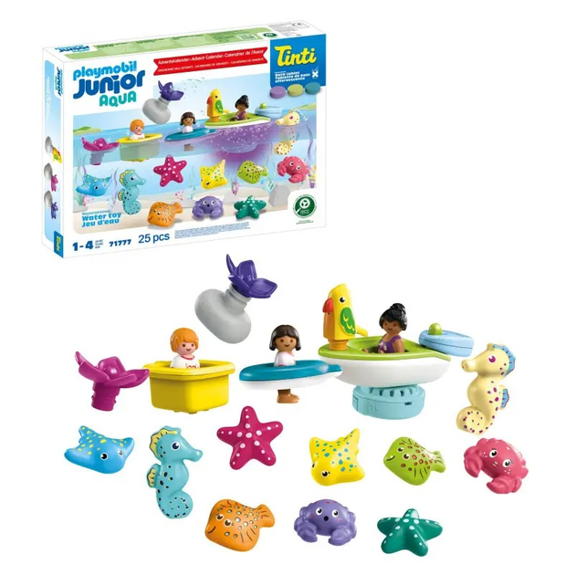 Zestaw zabawek dla dzieci Playmobil JUNIOR & Tinti: Kalendarz adwentowy kolorowa kąpiel 71777 (4008789717771) - obraz 2
