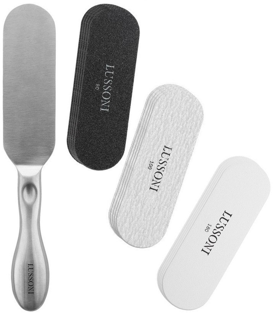 Zestaw pilników do stóp LUSSONI NS SS 80/100/180 5 sztuk (5903018914640) - obraz 1