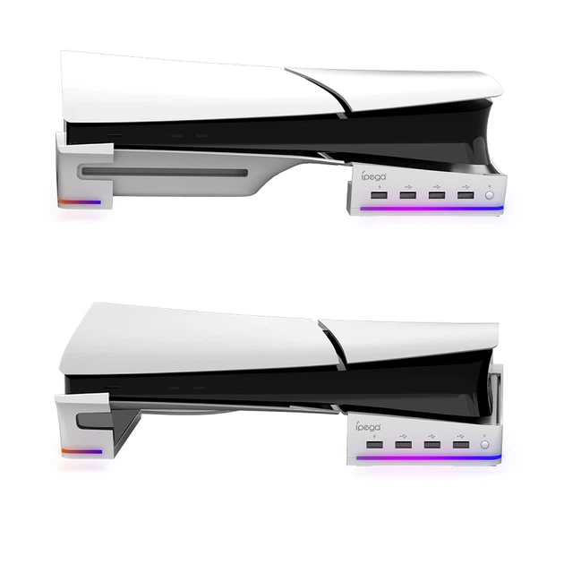 Док-станция iPega PG-P5S021 подставка для консоли PS5 Slim Disc/Digital RGB подсветка White - изображение 4