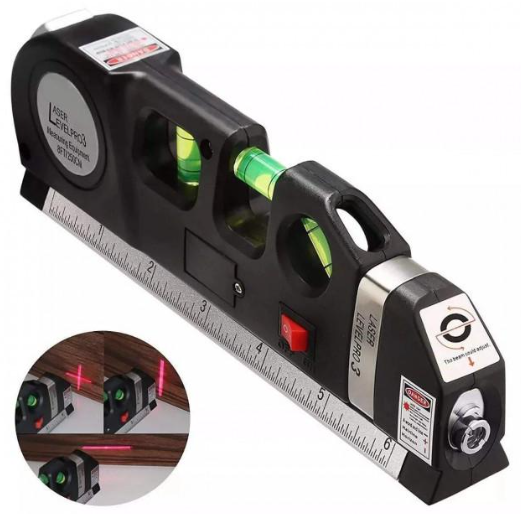 Лазерный уровень с рулеткой LASER LEVELPRO3 длина 250 см питание от 3 AG13 - изображение 3