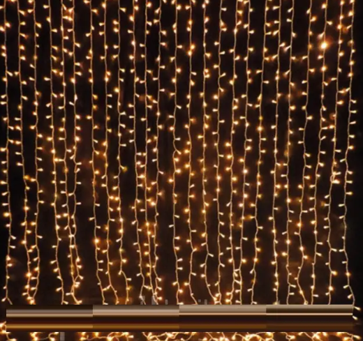 Xmas гирлянда водопад 3M*2M 360LED теплый белый 7273 - Фото 1 Xmas гирлянда водопад 3M*2M 360LED теплый белый 7273 - изображение 1