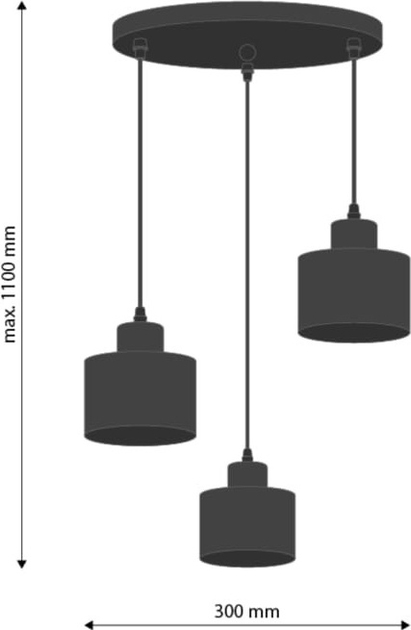 Підвісна люстра DPM SL-2483 3 x E27 Black (5906881231050) - зображення 3