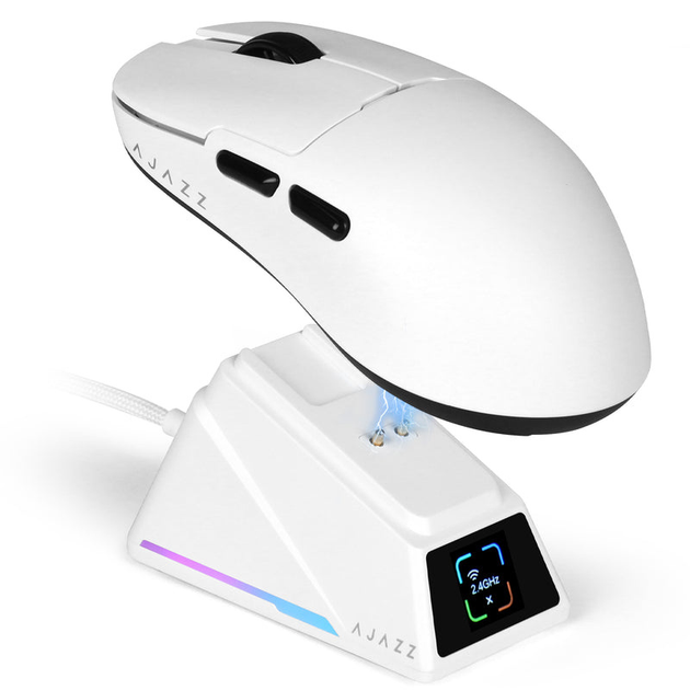 Бездротова магнітна миша Ajazz AJ159 APEX PAW3950 400 мАч RGB Білий - Фото 1 Бездротова магнітна миша Ajazz AJ159 APEX PAW3950 400 мАч RGB Білий - зображення 1