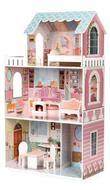 Drewniany domek dla lalek Ecotoys Barbie z zestawem mebli (D8112) (5905817000197) - obraz 1