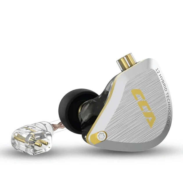 CCA C12 Gold (12 драйверів, з мікрофоном) – Преміальні гібридні Hi-Fi навушники з кришталевою чистотою звуку - изображение 3