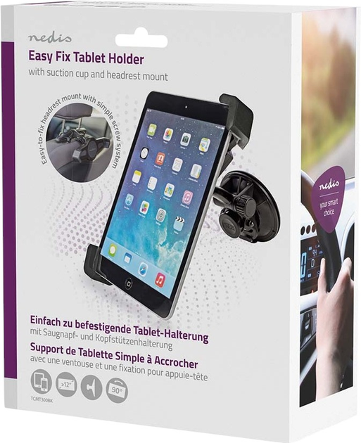 Автотримач магнітний Nedis Tablet Car Mount up to 12 Window & Headrest (TCMT300BK) - зображення 19