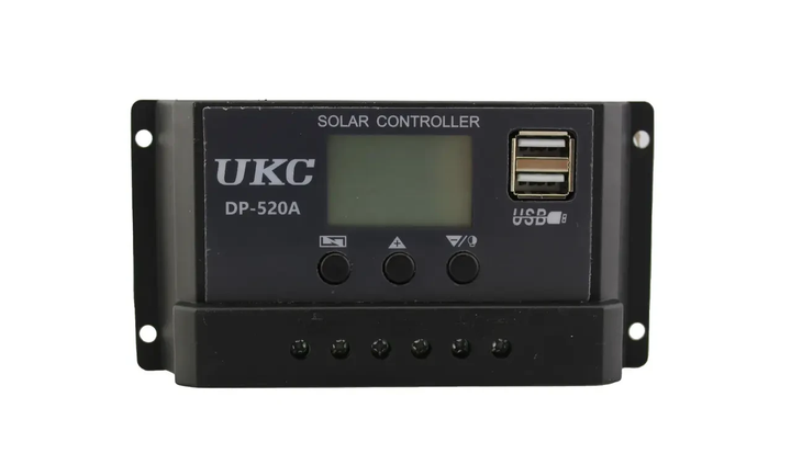 Контроллер заряда солнечной панели UKC DP- 520A 20A Устройство для зарядки солнечных панелей (7397) - Фото 1 Контроллер заряда солнечной панели UKC DP- 520A 20A Устройство для зарядки солнечных панелей (7397) - изображение 1