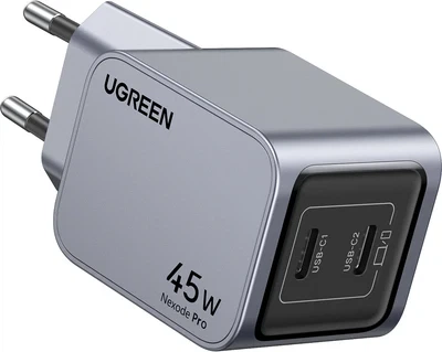 Мережевий зарядний пристрій UGREEN Nexode PRO 45 W PD GaN Space Gray (X707) - Фото 3 Мережевий зарядний пристрій UGREEN Nexode PRO 45 W PD GaN Space Gray (X707) - зображення 3