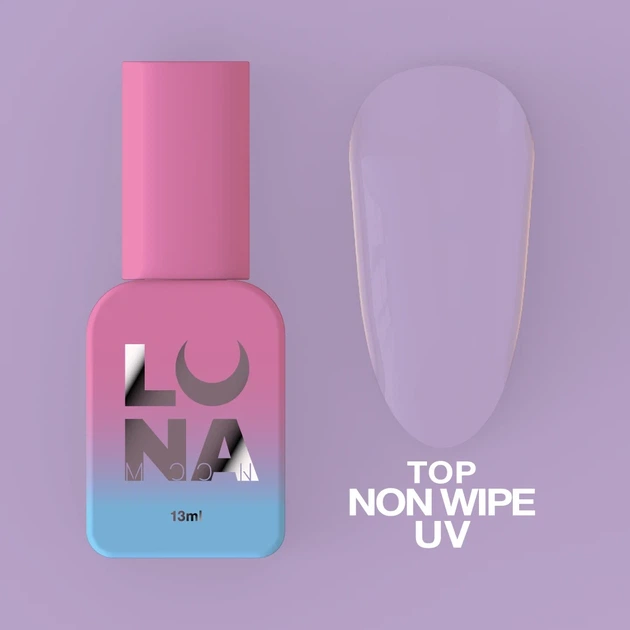 Топ для гель-лаку без липкого шару з УФ-фільтром LUNA Top Non Wipe UV 13ml - зображення 2