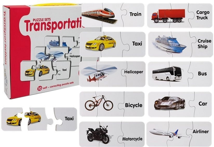 Puzzle edukacyjne Lean Toys Transport 10 połączeń 7810 (5903802454017) - obraz 7