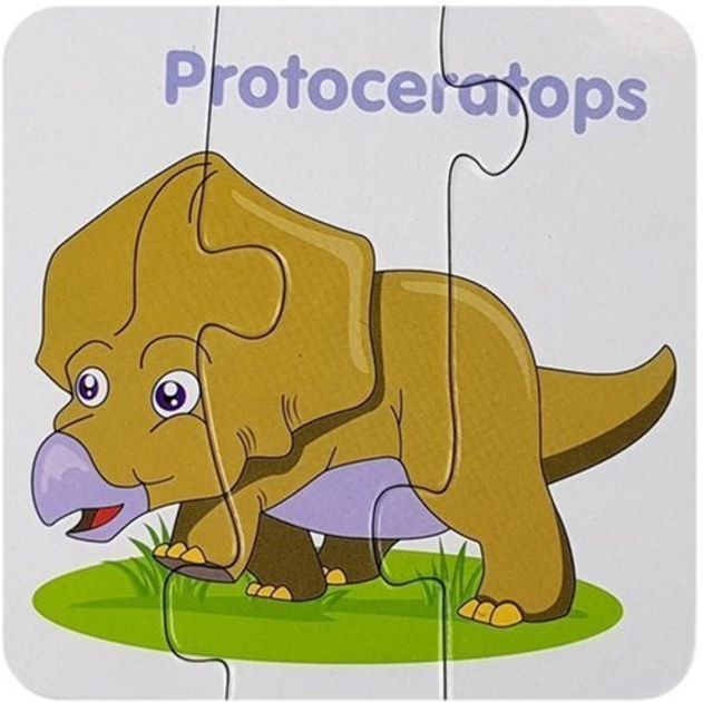 Розвиваючий пазл Lean Toys Динозаври 10 з'єднань 7812 (англійська версія) (5903802454031) - зображення 4