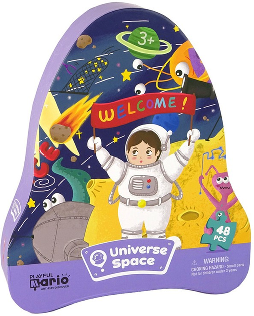 Puzzle Lean Toys Kosmos Ufo planety 48 elementów 14115 (5905679074503) - obraz 2