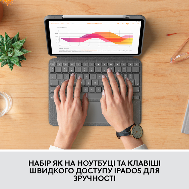 Чехол-клавиатура для планшета Logitech Combo Touch для Apple iPad (10th gen) Oxford Grey (920-011382) - Фото 10 Чехол-клавиатура для планшета Logitech Combo Touch для Apple iPad (10th gen) Oxford Grey (920-011382) - изображение 10