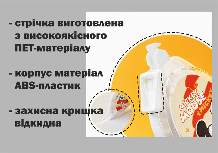 Корректор ленточный 6м х 5мм Mickey Mouse "here today" Disney (Микки Маус Дисней) - Фото 2 Корректор ленточный 6м х 5мм Mickey Mouse "here today" Disney (Микки Маус Дисней) - изображение 2