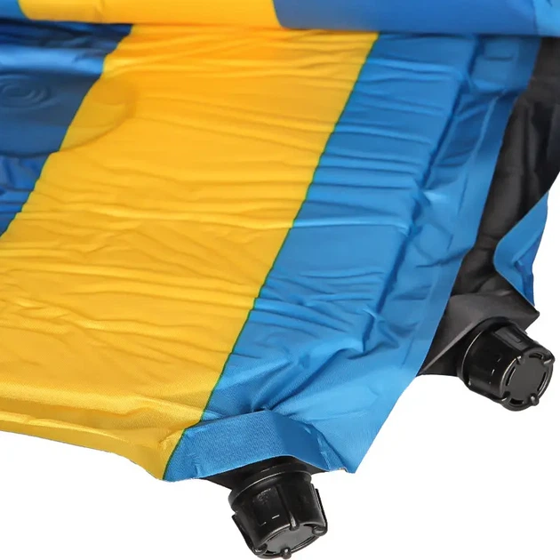 Автомобільний самонадувний матрац Lesko DZ-1 Blue + Yellow, двомісний, з подушкою, чохлом, 1800×1300 мм 7659-57317 - зображення 5