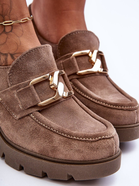 Loafersy damskie Lemar Harmell 39 Ciemnobeżowe - obraz 6