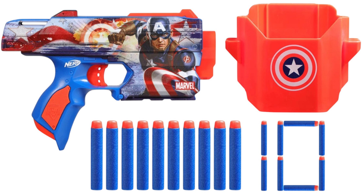 Бластер Hasbro Nerf Marvel Капітан Америка F9717 + 10 Стріл (5010996238856) - зображення 3