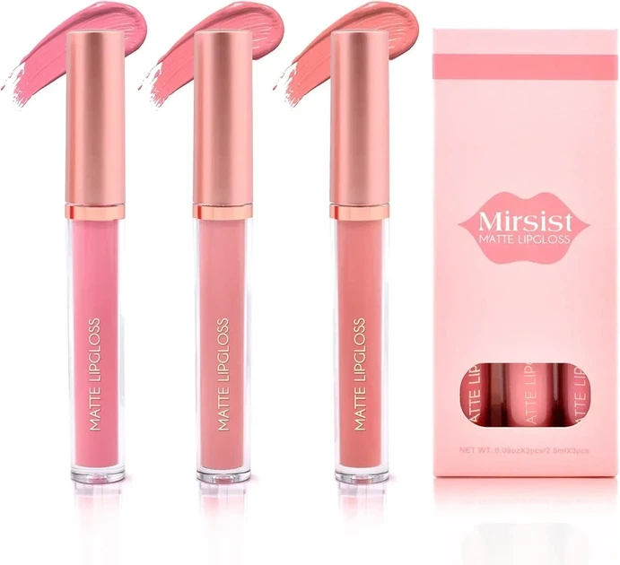Набор водостойких жидких матовых помад Mirsist Matte Lipstick C 3 шт - изображение 4