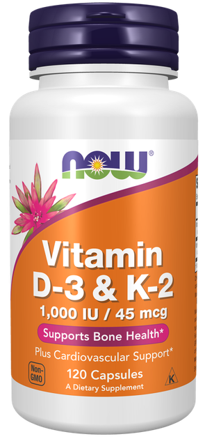 Вітамін Д3 і К2, Vitamin D-3&K-2, Now Foods, 1000 МО/45 мкг, 120 капсул - Фото 1 Вітамін Д3 і К2, Vitamin D-3&K-2, Now Foods, 1000 МО/45 мкг, 120 капсул - зображення 1