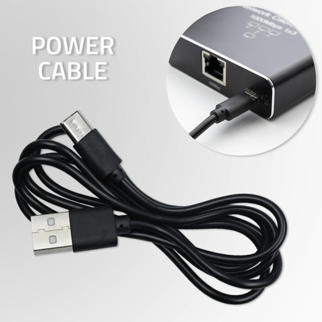 Rozdzielacz sieciowy Qoltec Ethernet mini SWITCH 1x3 RJ45 1000Mb/s USB-C (5901878522944) - obraz 5