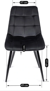 Стул мягкий со спинкой Velka Chic Bluvel 50 Velvet VBl50 черный - изображение 3