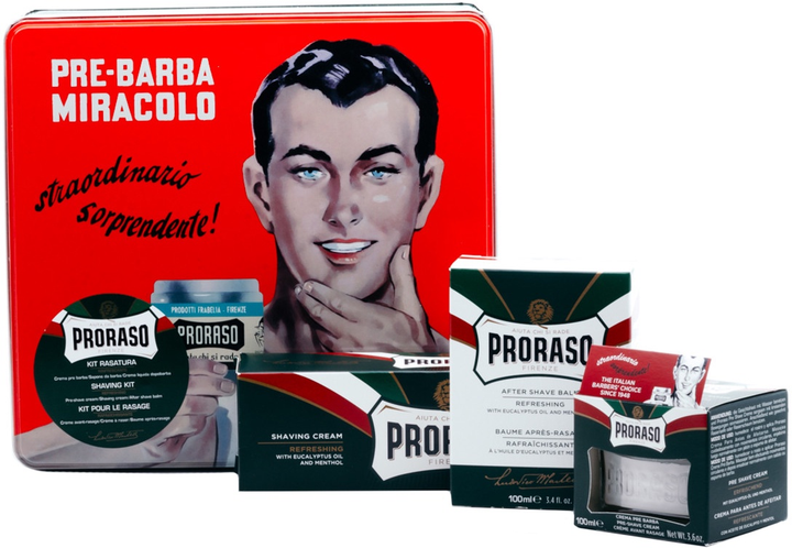 Zestaw upominkowy kosmetyków do golenia Proraso Krem do golenia 100 ml + Krem do golenia 150 ml + Balsam po goleniu 100 ml (8004395003594) - obraz 1