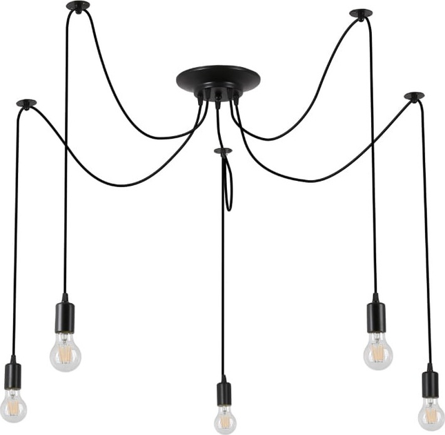 Żyrandol wiszący DPM SL-6055 5 x E27 Black (5906881231005) - obraz 1
