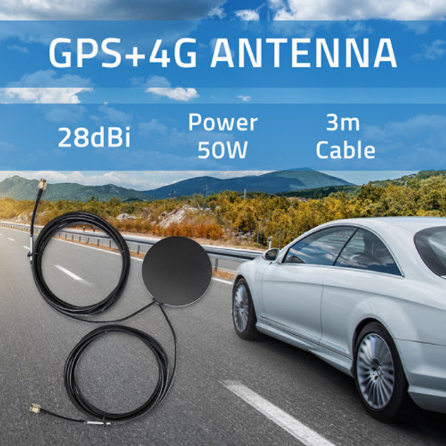 Antena dookólna Qoltec Antenna GPS + 4G GLONASS 28dBi 50W (5901878570495) - obraz 4